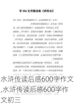 水浒传读后感600字作文,水浒传读后感600字作文初三-第2张图片-二喜范文网