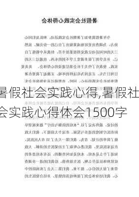 暑假社会实践心得,暑假社会实践心得体会1500字-第1张图片-二喜范文网