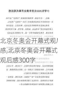 北京冬奥会开幕式观后感,北京冬奥会开幕式观后感300字-第1张图片-二喜范文网