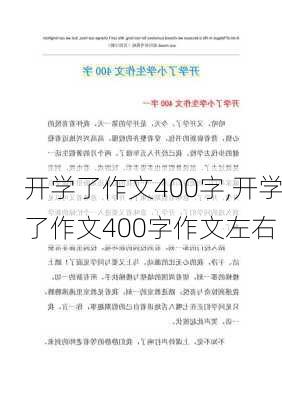 开学了作文400字,开学了作文400字作文左右-第1张图片-二喜范文网