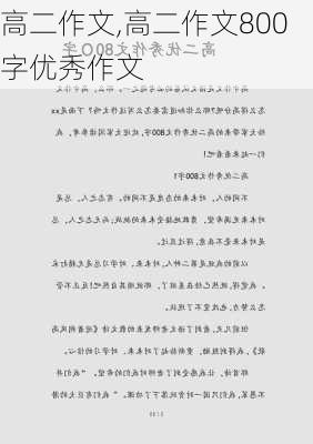 高二作文,高二作文800字优秀作文