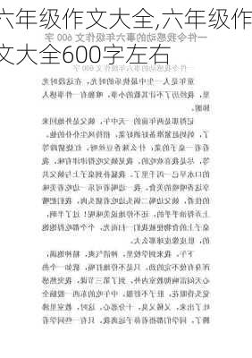 六年级作文大全,六年级作文大全600字左右-第1张图片-二喜范文网