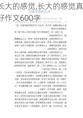 长大的感觉,长大的感觉真好作文600字-第2张图片-二喜范文网