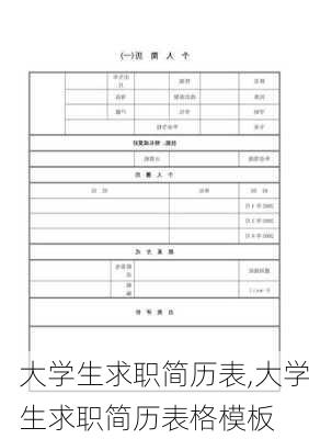 大学生求职简历表,大学生求职简历表格模板-第2张图片-二喜范文网