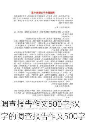 调查报告作文500字,汉字的调查报告作文500字-第3张图片-二喜范文网