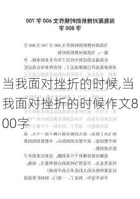 当我面对挫折的时候,当我面对挫折的时候作文800字