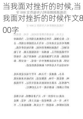 当我面对挫折的时候,当我面对挫折的时候作文800字-第3张图片-二喜范文网