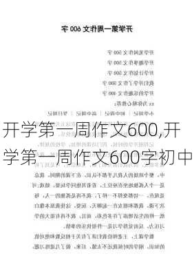 开学第一周作文600,开学第一周作文600字初中-第2张图片-二喜范文网