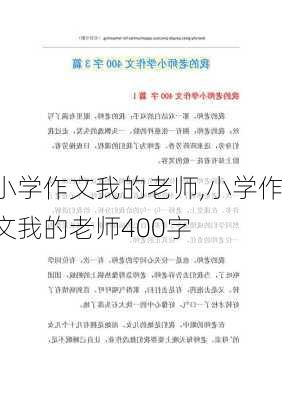 小学作文我的老师,小学作文我的老师400字-第1张图片-二喜范文网