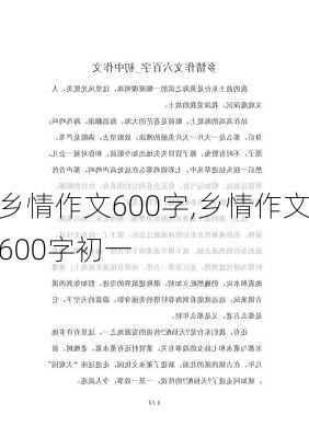 乡情作文600字,乡情作文600字初一-第1张图片-二喜范文网