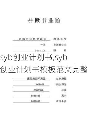 syb创业计划书,syb创业计划书模板范文完整版-第2张图片-二喜范文网