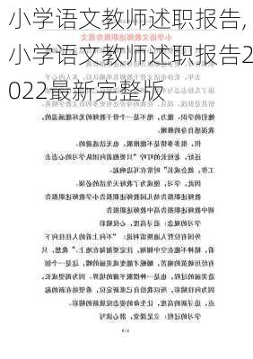 小学语文教师述职报告,小学语文教师述职报告2022最新完整版-第3张图片-二喜范文网