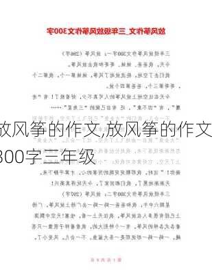 放风筝的作文,放风筝的作文300字三年级-第2张图片-二喜范文网