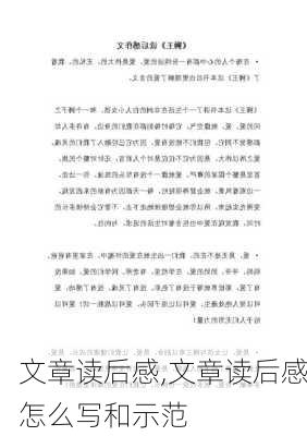 文章读后感,文章读后感怎么写和示范