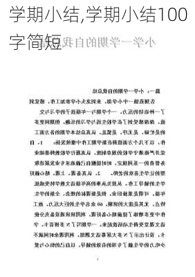 学期小结,学期小结100字简短-第3张图片-二喜范文网