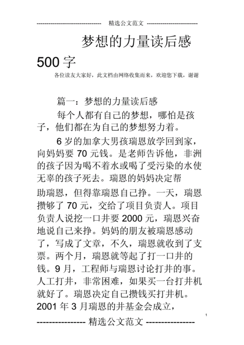 梦想的力量读后感,梦想的力量读后感500字-第3张图片-二喜范文网