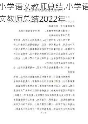 小学语文教师总结,小学语文教师总结2022年-第3张图片-二喜范文网