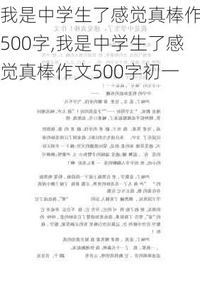 我是中学生了感觉真棒作文500字,我是中学生了感觉真棒作文500字初一-第3张图片-二喜范文网