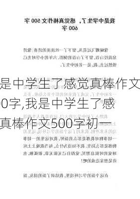 我是中学生了感觉真棒作文500字,我是中学生了感觉真棒作文500字初一-第2张图片-二喜范文网