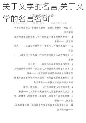 关于文学的名言,关于文学的名言名句-第1张图片-二喜范文网