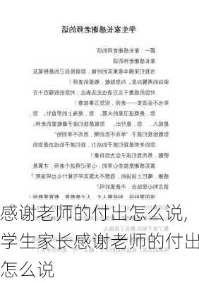 感谢老师的付出怎么说,学生家长感谢老师的付出怎么说-第3张图片-二喜范文网