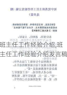 班主任工作经验介绍,班主任工作经验介绍发言稿-第2张图片-二喜范文网