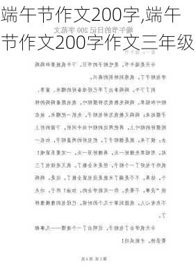 端午节作文200字,端午节作文200字作文三年级-第1张图片-二喜范文网