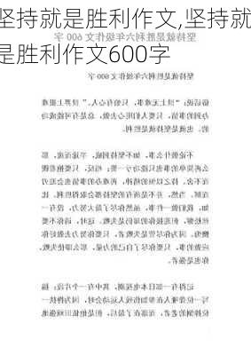 坚持就是胜利作文,坚持就是胜利作文600字-第1张图片-二喜范文网