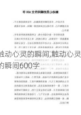 触动心灵的瞬间,触动心灵的瞬间600字-第1张图片-二喜范文网