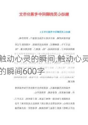 触动心灵的瞬间,触动心灵的瞬间600字-第3张图片-二喜范文网