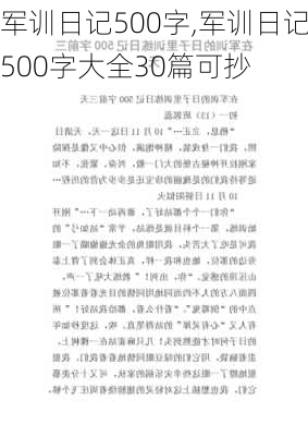 军训日记500字,军训日记500字大全30篇可抄-第3张图片-二喜范文网