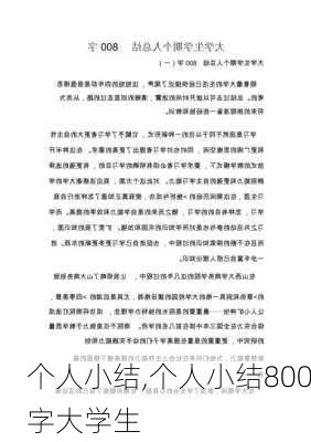 个人小结,个人小结800字大学生-第2张图片-二喜范文网