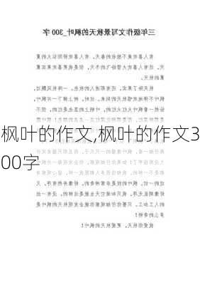 枫叶的作文,枫叶的作文300字-第1张图片-二喜范文网