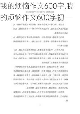 我的烦恼作文600字,我的烦恼作文600字初一-第2张图片-二喜范文网