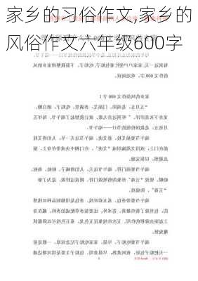 家乡的习俗作文,家乡的风俗作文六年级600字-第2张图片-二喜范文网