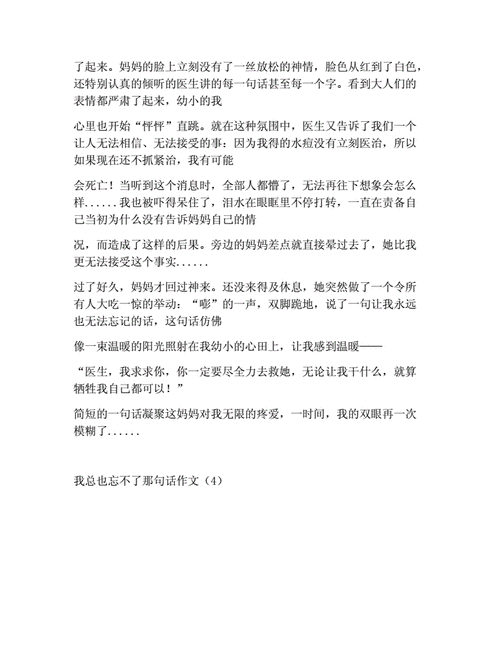 我总也忘不了那句话作文,我总也忘不了那句话作文400字-第2张图片-二喜范文网