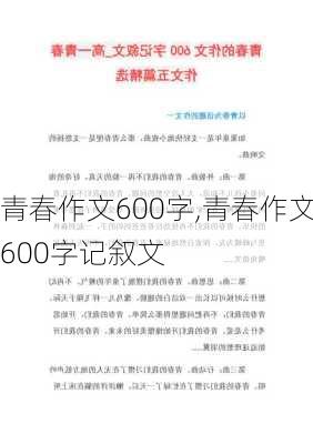 青春作文600字,青春作文600字记叙文-第3张图片-二喜范文网