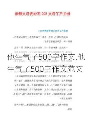 他生气了500字作文,他生气了500字作文范文