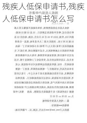 残疾人低保申请书,残疾人低保申请书怎么写-第2张图片-二喜范文网