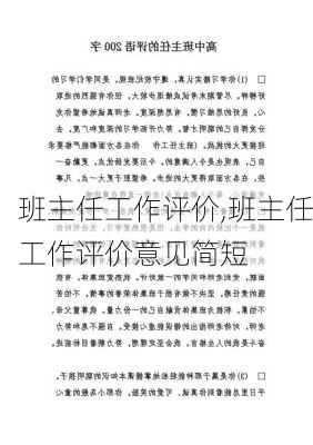 班主任工作评价,班主任工作评价意见简短-第3张图片-二喜范文网