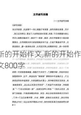 新的开始作文,新的开始作文800字