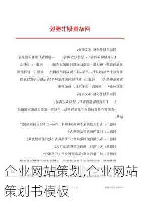 企业网站策划,企业网站策划书模板