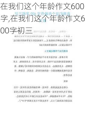 在我们这个年龄作文600字,在我们这个年龄作文600字初三-第3张图片-二喜范文网