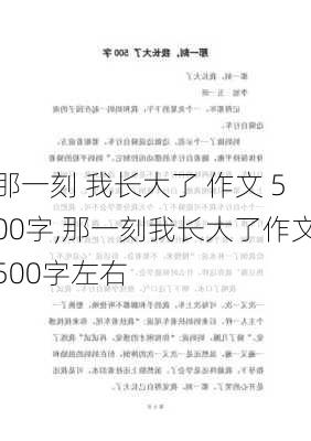 那一刻 我长大了 作文 500字,那一刻我长大了作文500字左右-第1张图片-二喜范文网