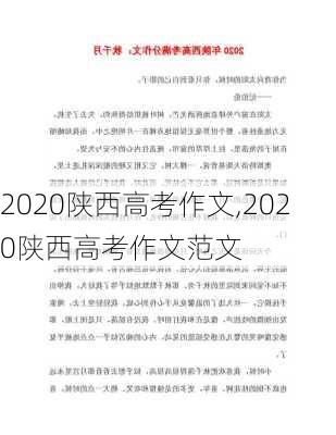 2020陕西高考作文,2020陕西高考作文范文-第2张图片-二喜范文网