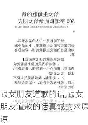 跟女朋友道歉的话,跟女朋友道歉的话真诚的求原谅-第3张图片-二喜范文网