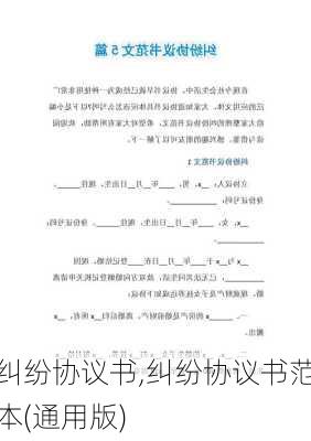 纠纷协议书,纠纷协议书范本(通用版)-第2张图片-二喜范文网