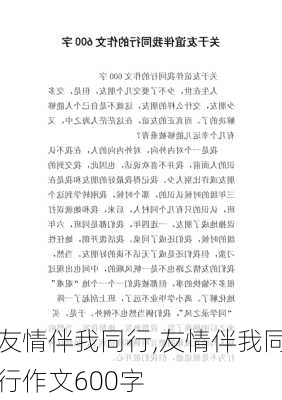 友情伴我同行,友情伴我同行作文600字-第1张图片-二喜范文网