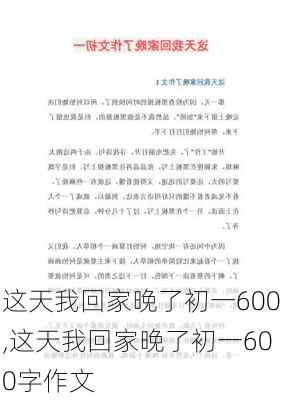 这天我回家晚了初一600,这天我回家晚了初一600字作文-第1张图片-二喜范文网