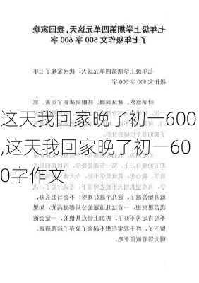 这天我回家晚了初一600,这天我回家晚了初一600字作文-第3张图片-二喜范文网